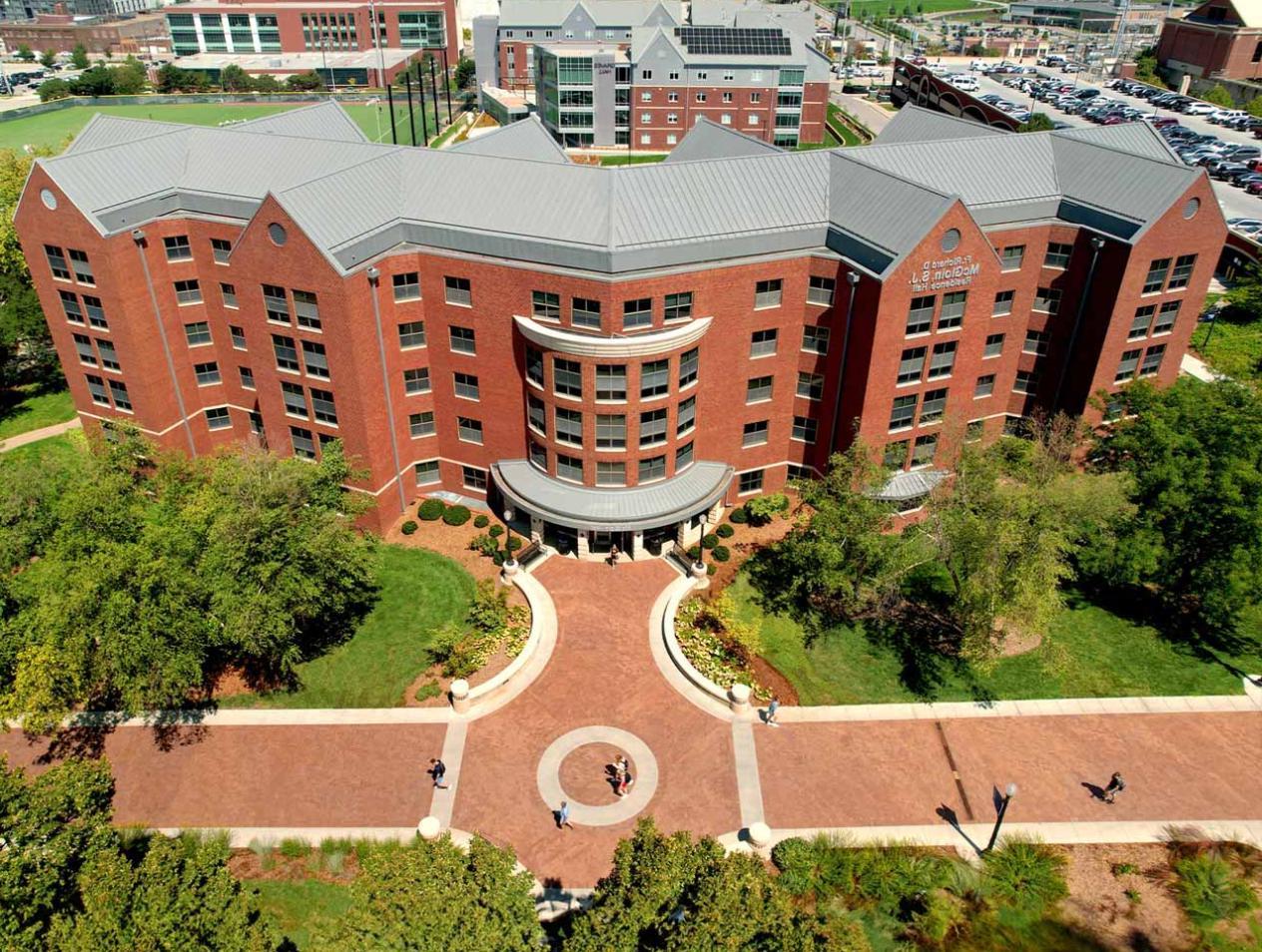 McGloin Hall drone exterior