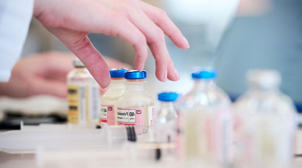 medicine vials on counter